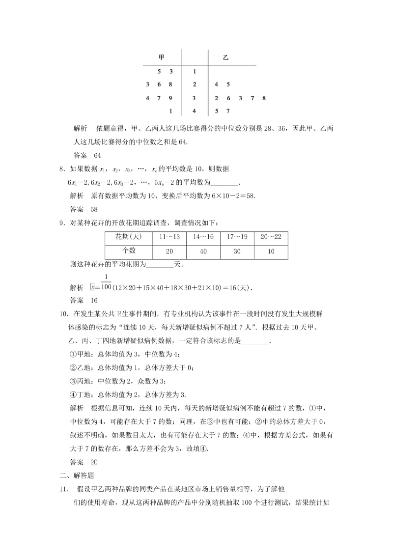 2019-2020年高考数学大一轮复习 11.2用样本估计总体试题 理 苏教版.doc_第3页