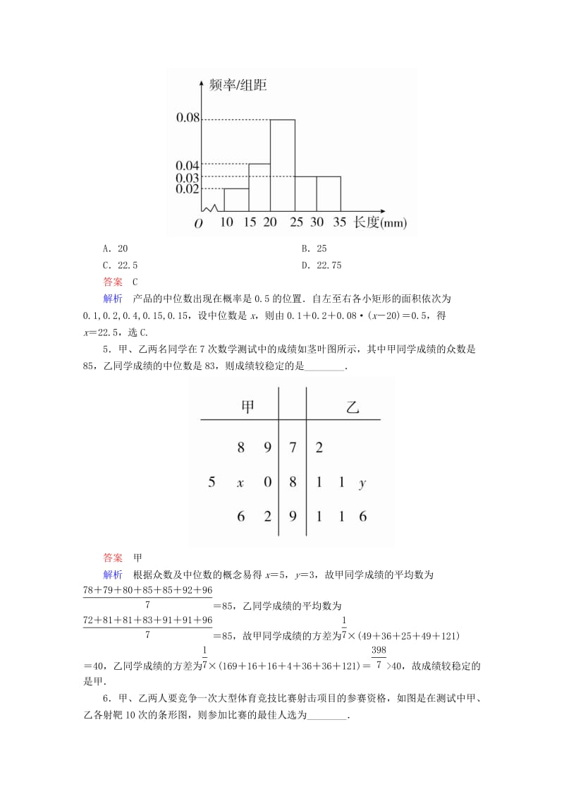 2019-2020年高考数学考点通关练第八章概率与统计55用样本估计总体试题文.DOC_第2页