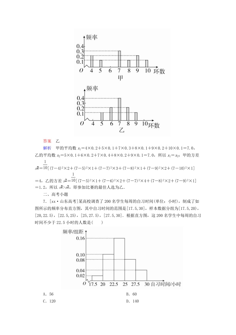 2019-2020年高考数学考点通关练第八章概率与统计55用样本估计总体试题文.DOC_第3页