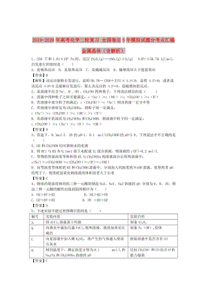 2019-2020年高考化學(xué)二輪復(fù)習(xí) 全國(guó)卷近5年模擬試題分考點(diǎn)匯編 金屬晶體（含解析）.doc