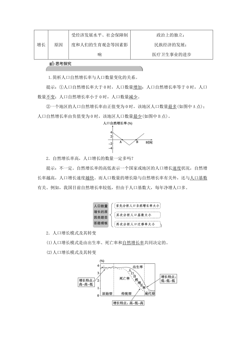 2019-2020年高考地理大一轮复习 第六章 人口的变化 第14讲 人口的数量变化和人口的合理容量试题.doc_第2页