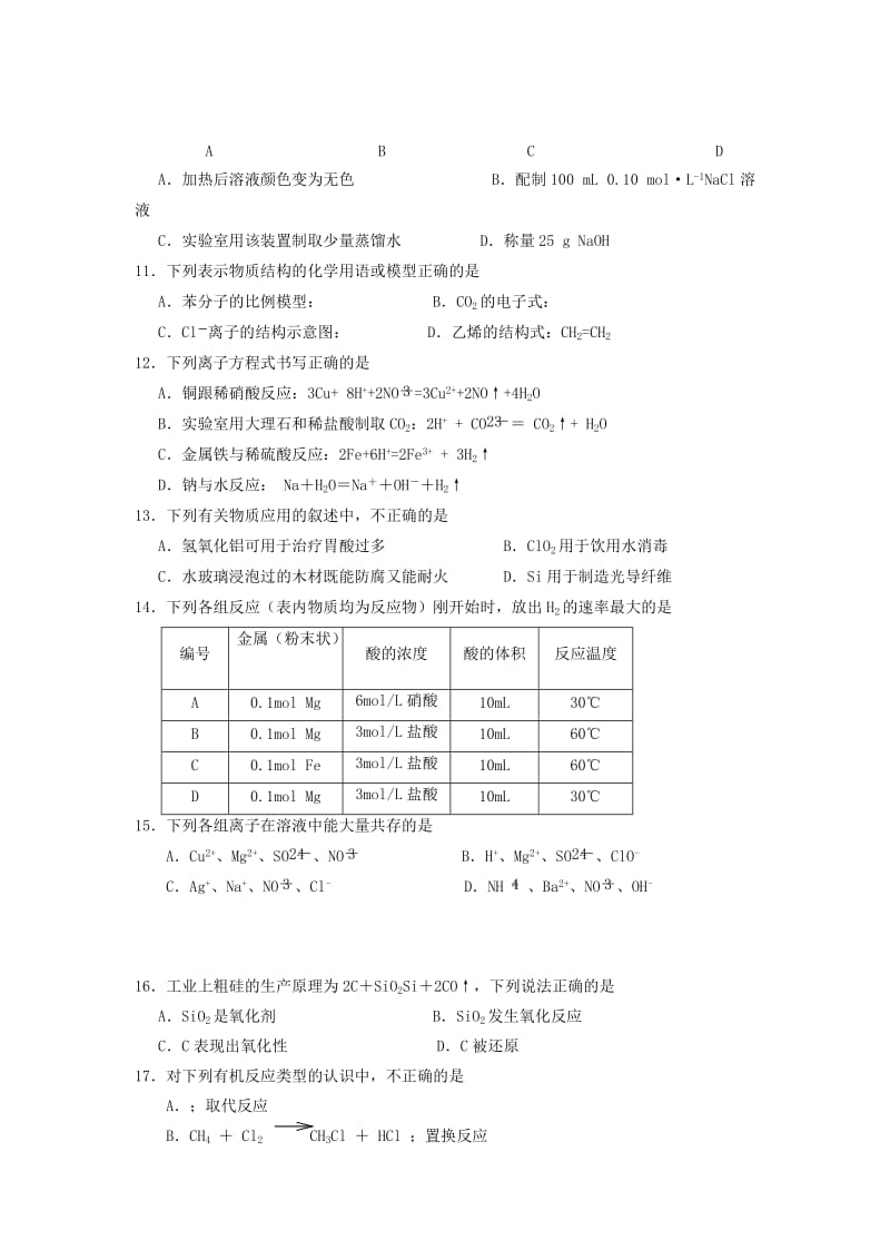 2019-2020年高一化学 练习四 苏教版.doc_第2页