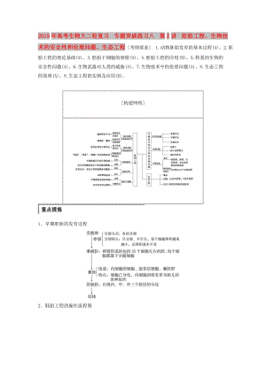 2019年高考生物大二輪復(fù)習(xí) 專題突破練習(xí)八 第2講 胚胎工程、生物技術(shù)的安全性和倫理問題、生態(tài)工程.doc