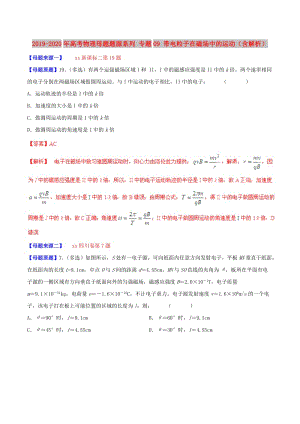 2019-2020年高考物理母題題源系列 專題09 帶電粒子在磁場中的運動（含解析）.doc