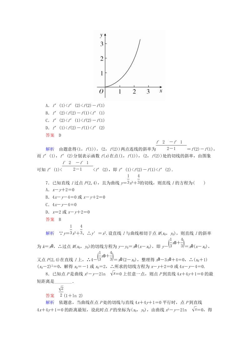 2019-2020年高考数学考点通关练第二章函数导数及其应用14变化率与导数导数的计算试题理.DOC_第3页