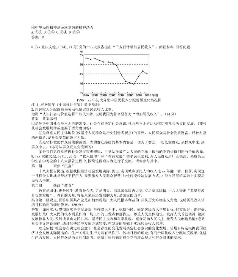 2019-2020年（新课标专用）高考政治 试题分类汇编 专题十六 认识社会与价值选择.doc_第3页