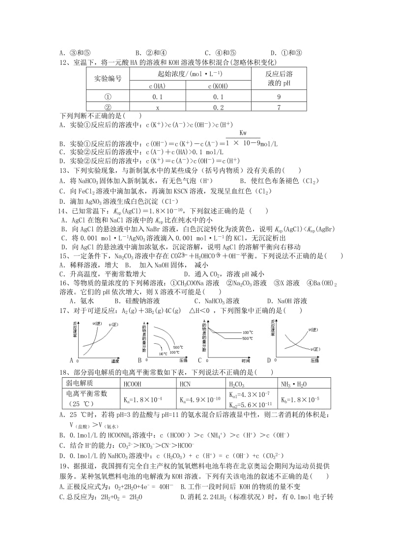 2019-2020年高二化学12月月考试题(II).doc_第2页