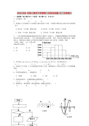 2019-2020年高二數(shù)學下學期第一次段考試題 文（無答案）.doc