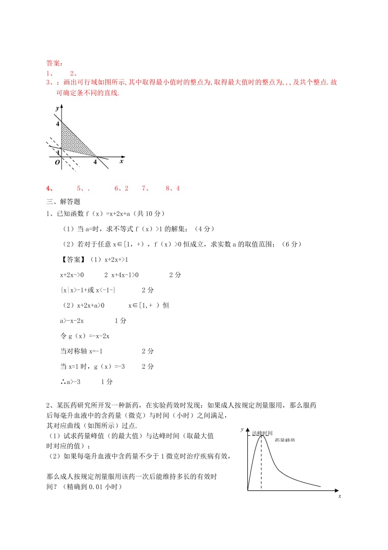 2019-2020年高考数学一轮复习 不等式备考试题 理 .doc_第2页