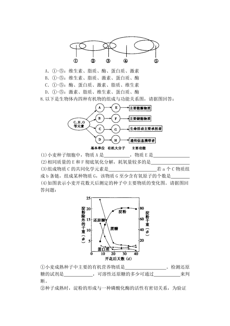 2019-2020年高中生物同步培优资料 微专题13 分子组成热图练练习 新人教版必修1.doc_第3页