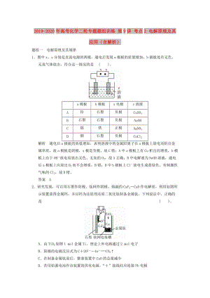 2019-2020年高考化學(xué)二輪專題題組訓(xùn)練 第9講 考點(diǎn)2 電解原理及其應(yīng)用（含解析）.doc