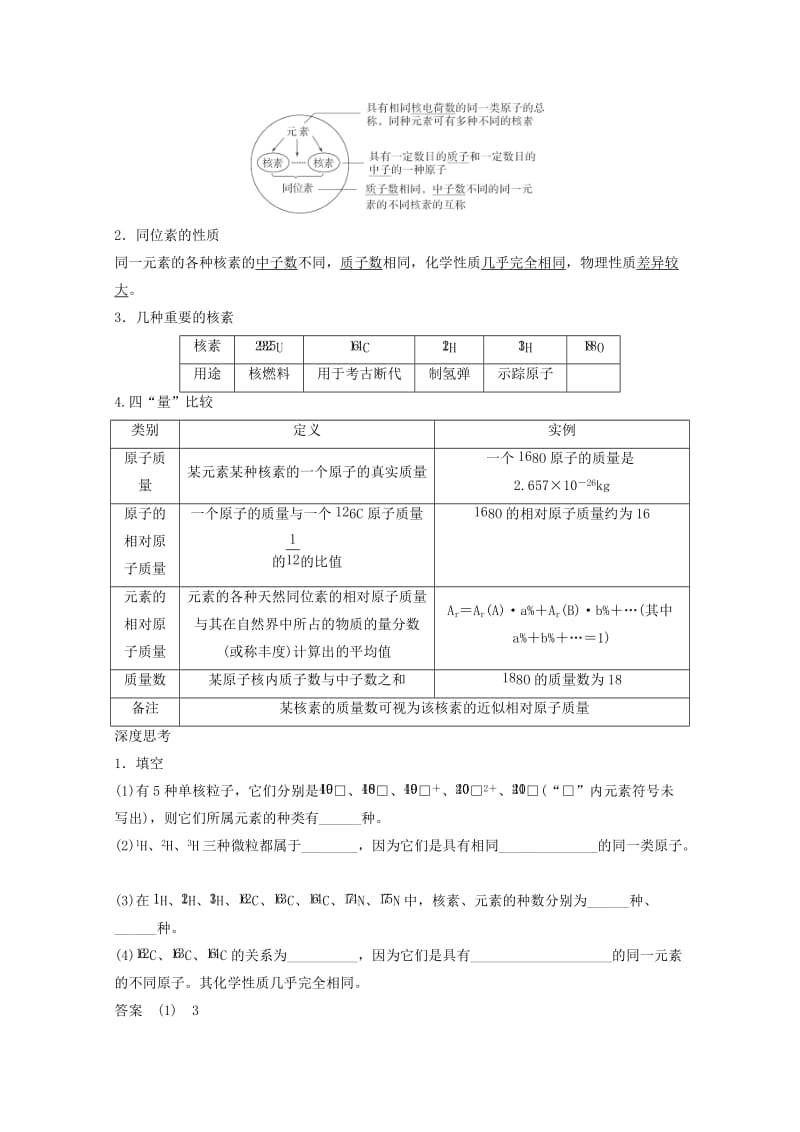 2019-2020年高考化学一轮复习知识梳理与训练 第5章 第1讲 原子结构（含解析）.doc_第3页