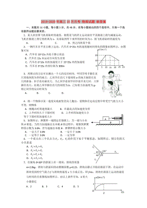 2019-2020年高三10月月考 物理試題 缺答案.doc