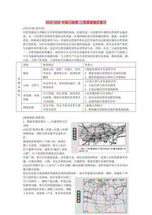 2019-2020年高三地理 二資源富集區(qū)復(fù)習(xí).doc