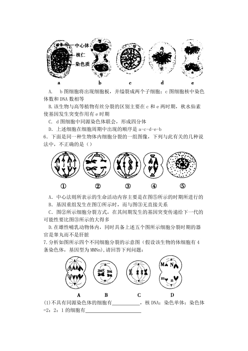 2019-2020年高中生物同步培优资料 微专题7 细胞分裂图的识别与判断 新人教版必修2.doc_第3页