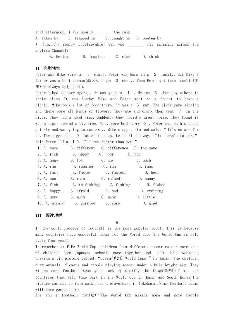 2019-2020年高中英语 Unit4 Earthquakes单元测试2 新人教版必修1.doc_第2页