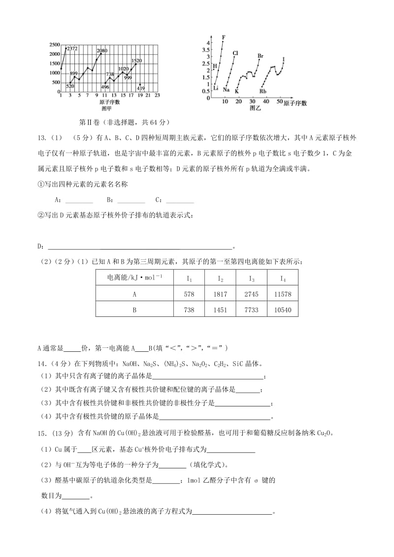 2019-2020年高二化学下学期期末考试（1-4班）新人教版.doc_第3页