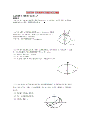 2019-2020年高考數(shù)學 專題講練九 橢圓.doc