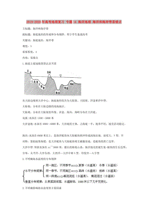 2019-2020年高考地理復(fù)習(xí) 專題14 海洋地理 海洋和海岸帶易錯點.doc