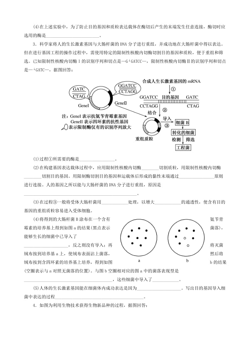 2019-2020年高中生物 第6章 基因工程练习 新人教版必修2.doc_第2页