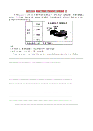 2019-2020年高三英語 書面表達 專項訓(xùn)練12.doc