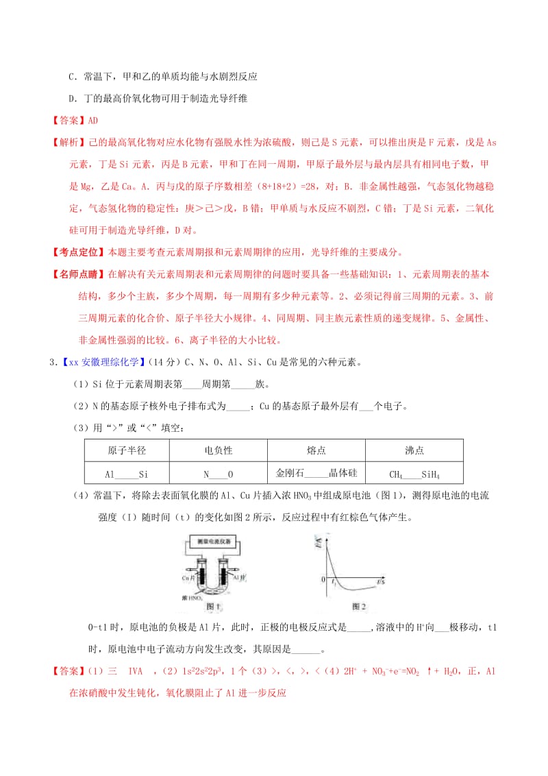 2019-2020年高考化学试题分项版解析 专题08 物质结构与推断（含解析）.doc_第2页