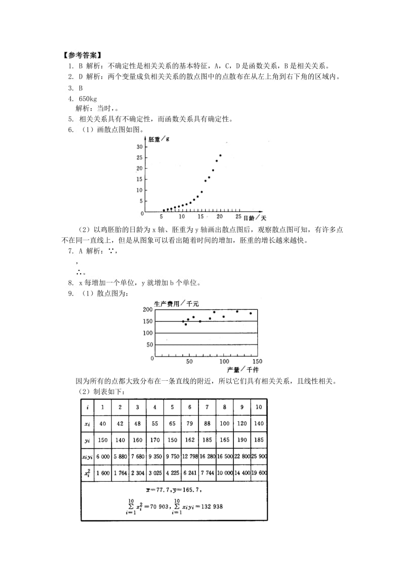 2019-2020年高中数学 2.3变量间的相关关系同步练习 新人教版必修3.doc_第3页