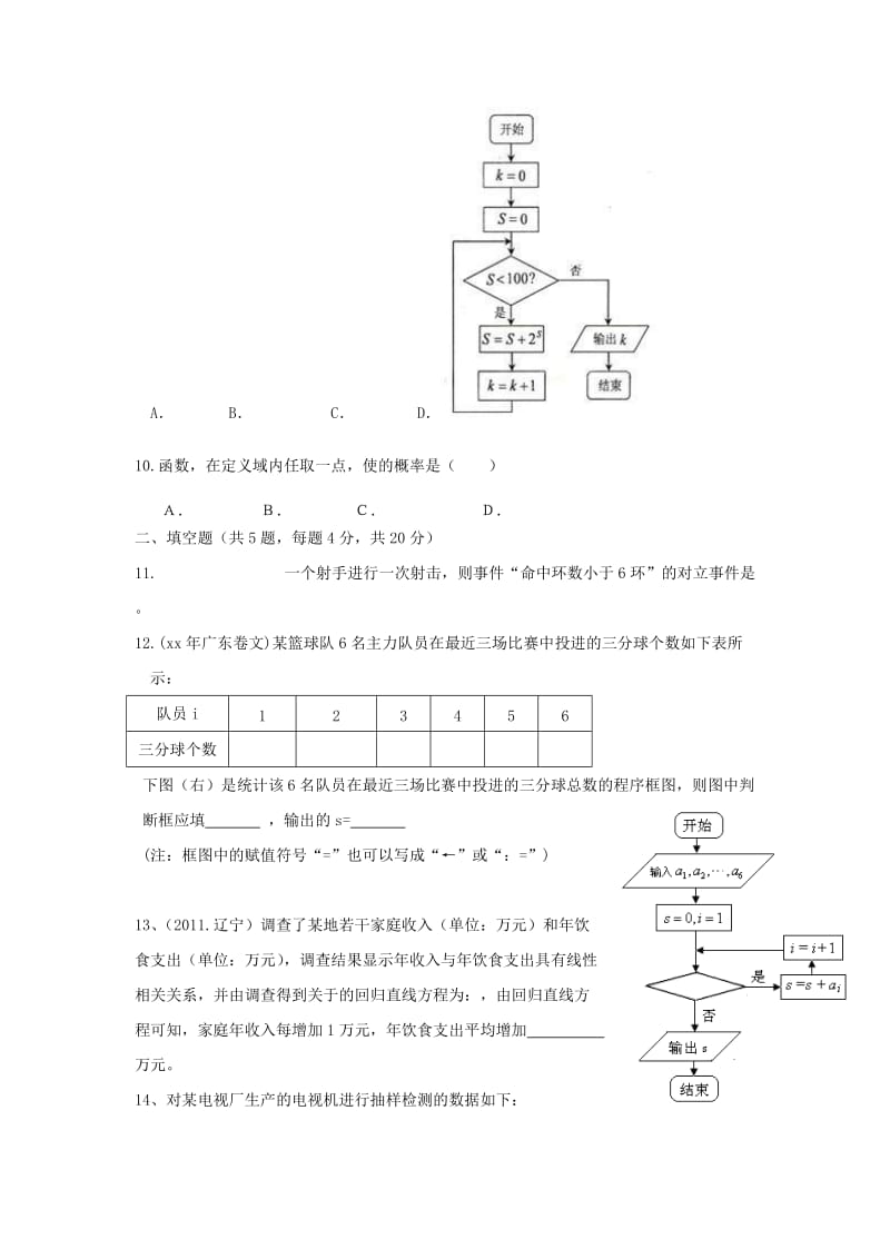 2019-2020年高中数学周考8 新人教A版.doc_第2页