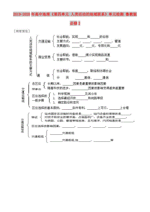 2019-2020年高中地理《第四單元 人類活動的地域聯(lián)系》單元檢測 魯教版必修2.doc