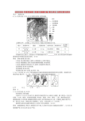 2019-2020年高考地理一輪復(fù)習(xí)真題匯編 第九單元 自然災(zāi)害與防治.doc