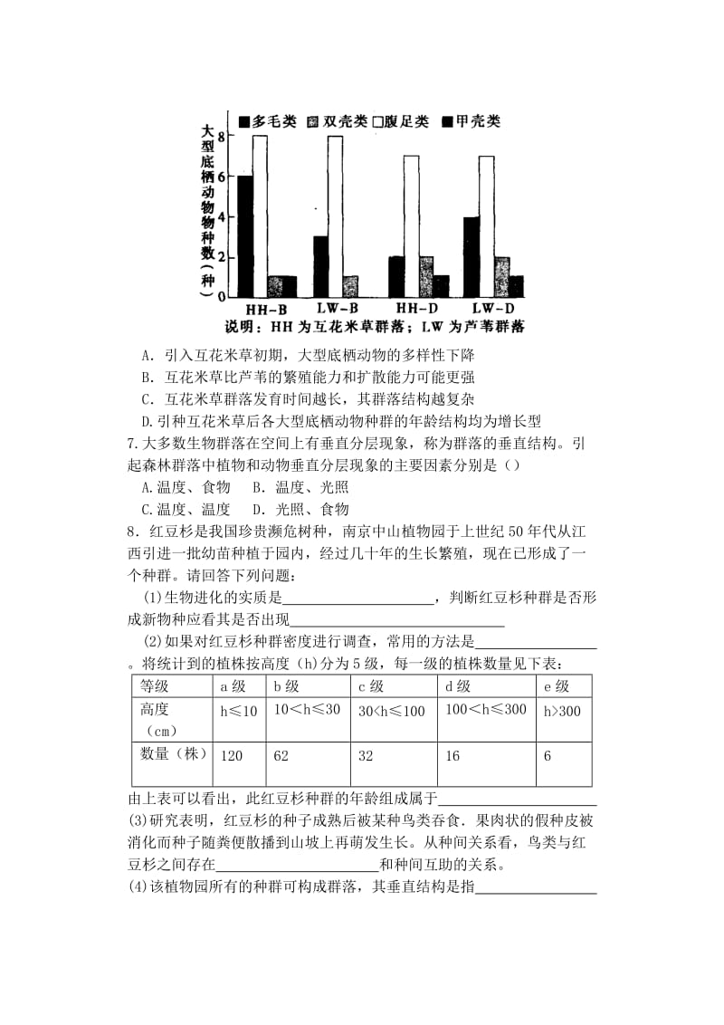 2019-2020年高中生物同步培优资料 微专题18 群落的结构练习 新人教版必修3.doc_第3页