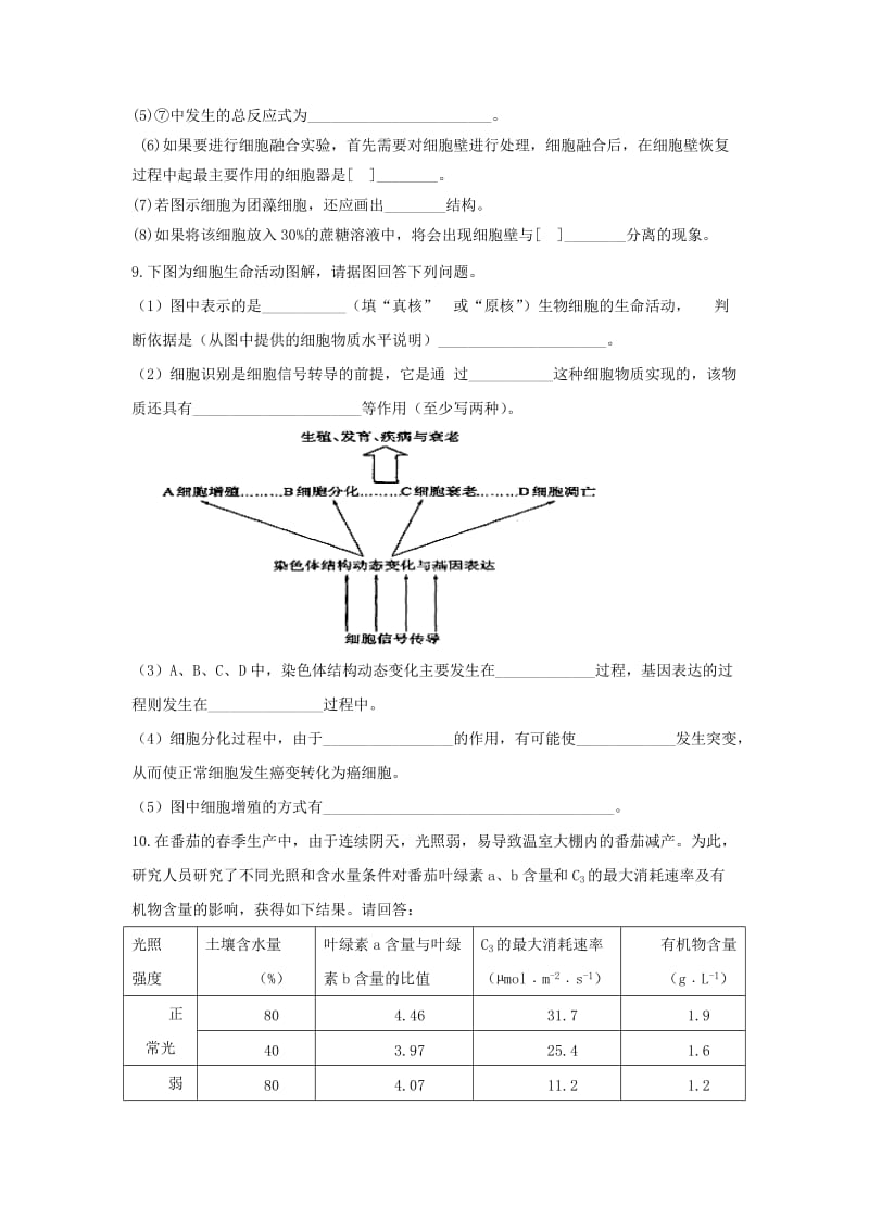 2019-2020年高三理综（生物部分）上学期每周高考适应训练试题一新人教版.doc_第3页