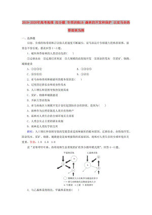 2019-2020年高考地理 拉分題 專項訓(xùn)練18 森林的開發(fā)和保護(hù) 以亞馬孫熱帶雨林為例.doc