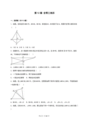 人教版八年級(jí)上《第12章全等三角形》單元測(cè)試(9)含答案解析.doc