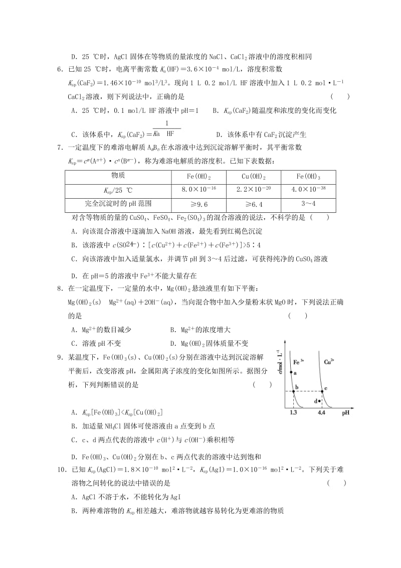 2019-2020年高考化学临考冲刺卷7含答案.doc_第2页