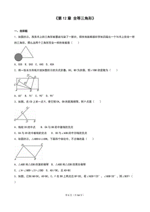 人教版八年級(jí)上《第12章全等三角形》單元測(cè)試(5)含答案解析.doc