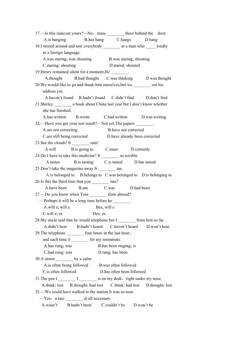 2019-2020年高一英语暑期作业（10） Word版含答案.doc_第2页