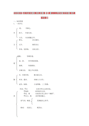 2019-2020年高中語文《第三單元 第10課 游褒禪山記》知識點 新人教版必修2.doc