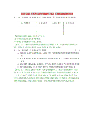 2019-2020年高考化學分類題庫 考點2 物質的組成和分類.doc