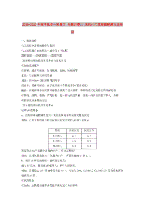 2019-2020年高考化學(xué)一輪復(fù)習(xí) 專題講座二 無機(jī)化工流程題解題方法指導(dǎo).doc