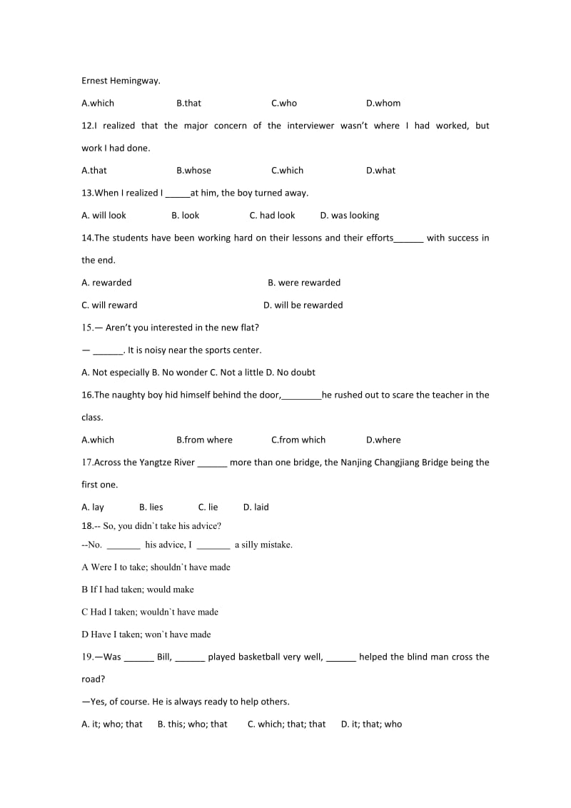 2019-2020年高三上学期第二周周周清同步检测英语试题含答案.doc_第2页