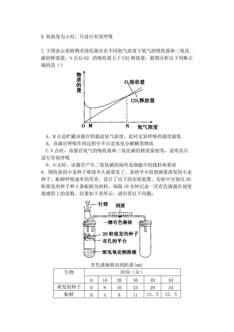 2019-2020年高中生物同步培优资料 微专题27 细胞呼吸的影响因素及应用练习 新人教版必修1.doc_第3页