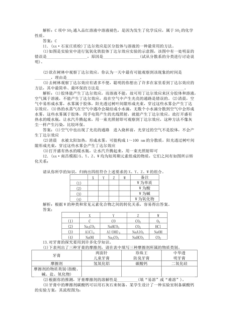 2019-2020年高考化学二轮专题复习 专题一 物质的组成、性质与分类 化学用语课时作业.doc_第3页