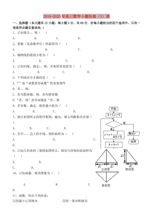 2019-2020年高三數(shù)學小題狂做（5）理.doc