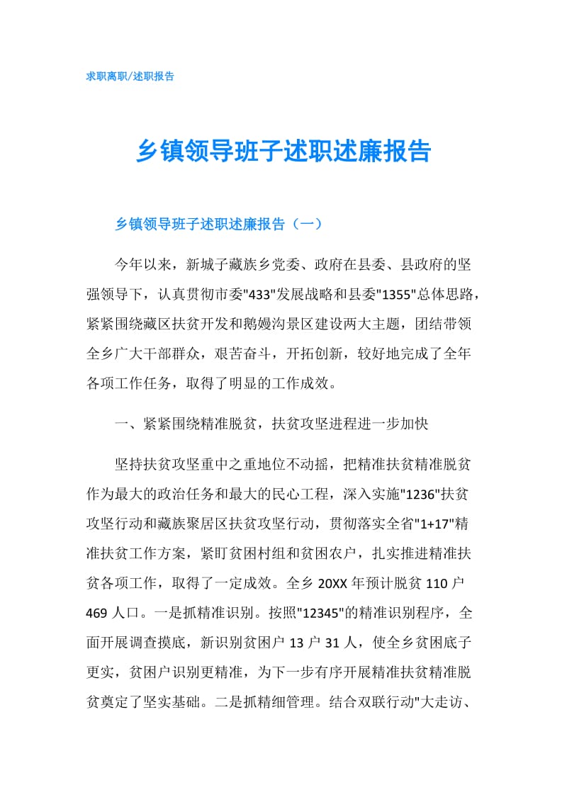 乡镇领导班子述职述廉报告.doc_第1页