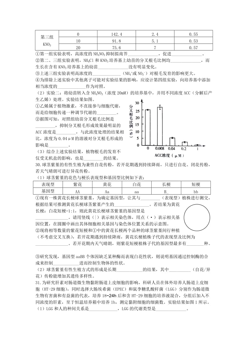 2019-2020年高三统一练习生物试题含答案.doc_第2页