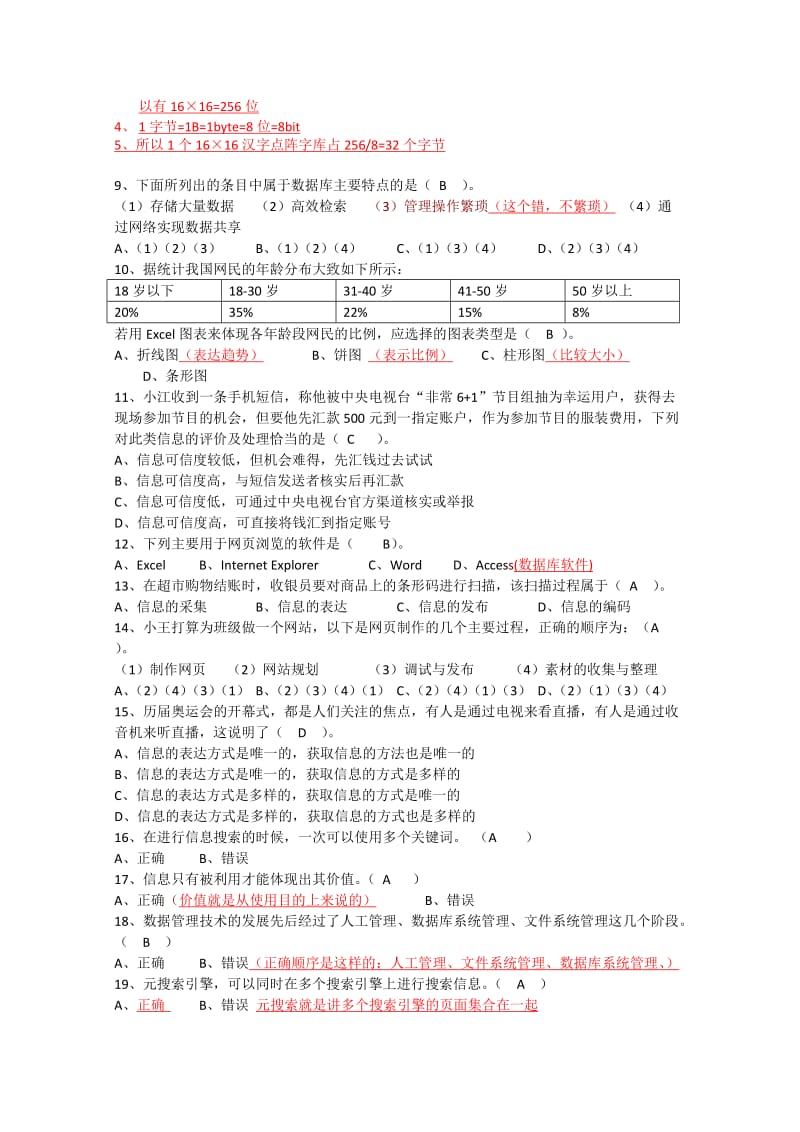 2019-2020年高中信息技术学业水平真题第一套含答案.doc_第2页