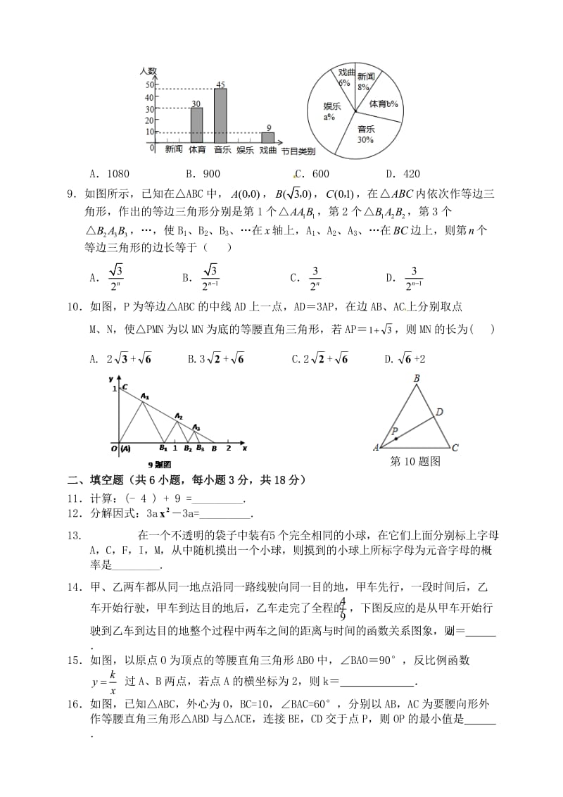 湖北省武昌区梅苑学校2015届九年级3月月考数学试题及答案.doc_第2页