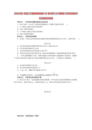 2019-2020年高二人教版物理選修3-2練習(xí)冊(cè)：5.習(xí)題課：交變電流的產(chǎn)生及描述含答案.doc