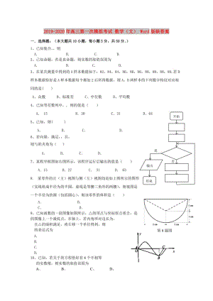 2019-2020年高三第一次模擬考試 數(shù)學(xué)（文） Word版缺答案.doc